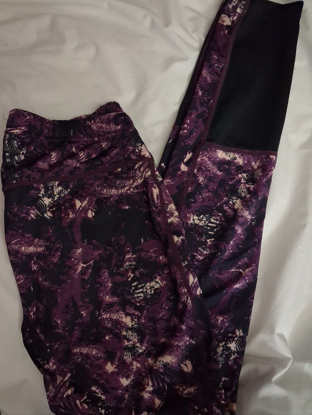 Craft Purple Print Leggings with Black Accents